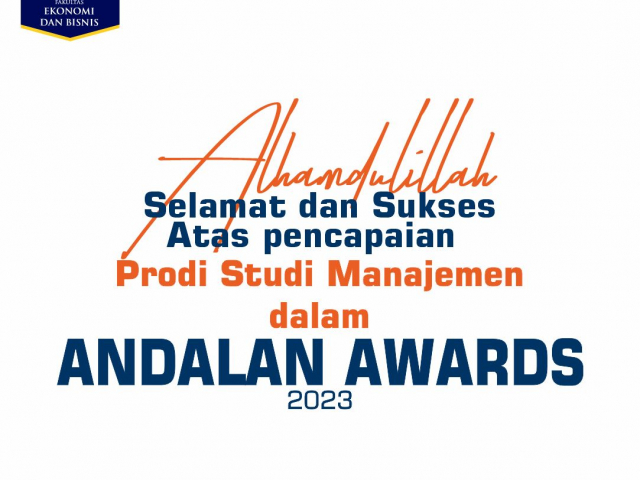 Program Studi Manajemen Universitas Ahmad Dahlan Meraih Tiga Piagam Penghargaan Andalan Awards 2023